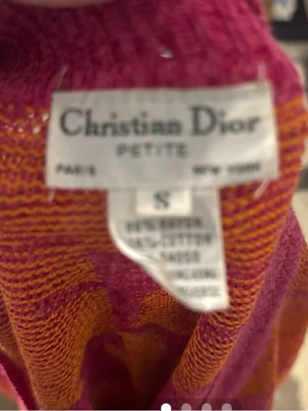 Dior Petite Two-Tone Magenta and Orange Knit Undershirt